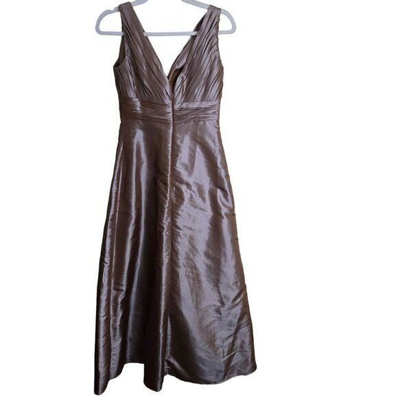 Bill Levkoff Deep Champagne Taffeta Old Hollywood Glam Gown Size 8 - Picture 2 of 8